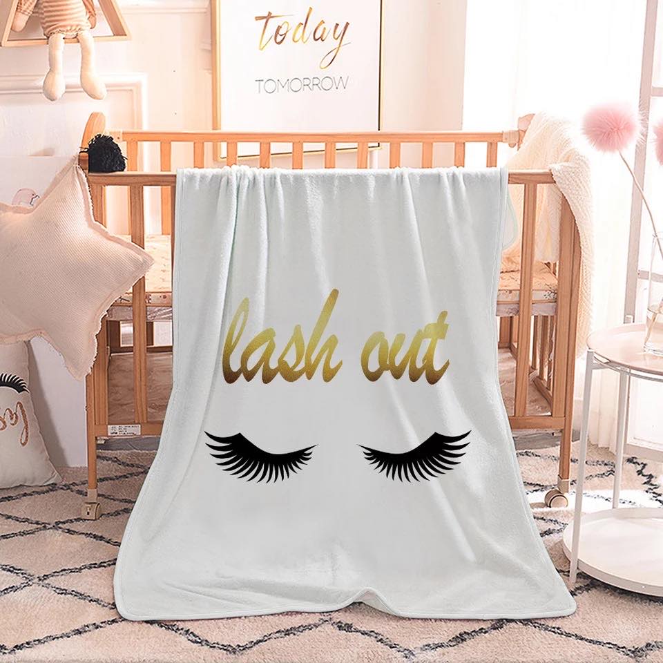 FLANNEL THROW BLANKET FUN EYELASH