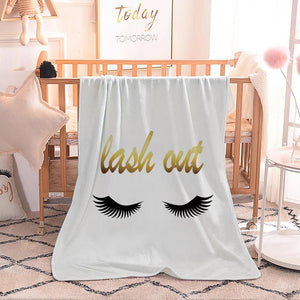 FLANNEL THROW BLANKET FUN EYELASH